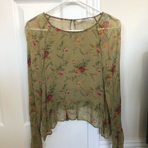 [Zara] Sheer Floral Blouse, Small